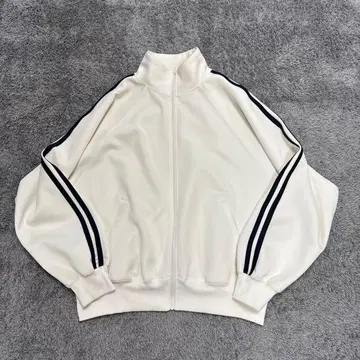 로리즈팜 화이트 스트라이프 저지 트랙 자켓