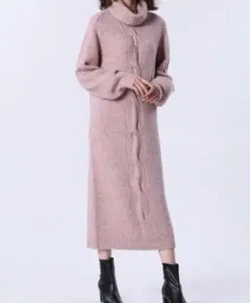 [ 플라스테 PLST ] 다니엘 샤먼 원피스 니트 원피스 M 핑크