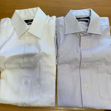 PERSON'S 와이셔츠 화이트 연보라 2장 세트 M