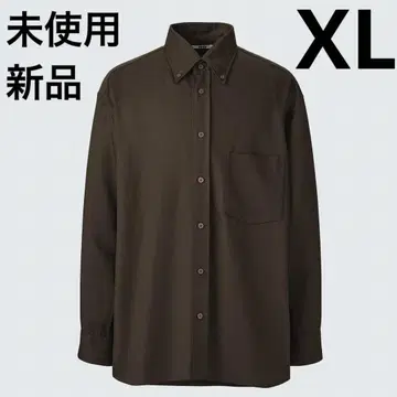 미사용 새상품 유니클로 U 드레이프 셔츠 UNIQLO U 다크 브라운