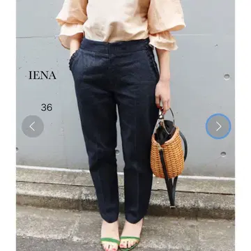 IENA 프릴 포켓 데님 팬츠 36 네이비