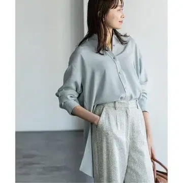 노블 시즌 컬러 플레인 셔츠 색스 블루