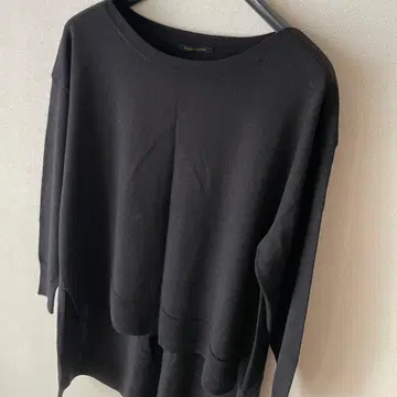 보더 스웨터/블랙 스웨터 니트 튜닉