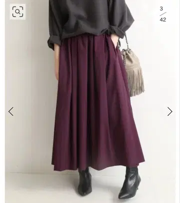 IENA 카르제 스트레치 랜덤 턱 스커트