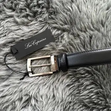 Les Copains 천연 가죽 블랙 벨트 85