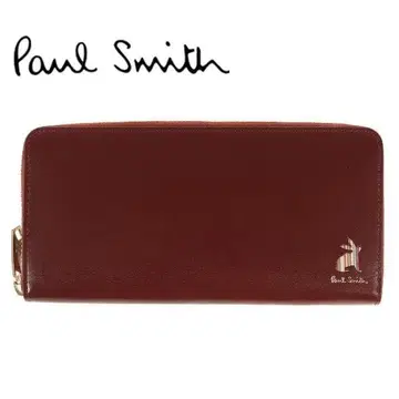 폴스미스 소가죽 장지갑 라운드 지퍼 사양 다중 수납 디자인 와인