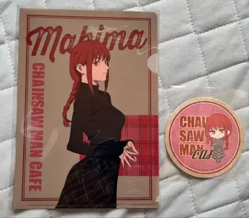 체인소 맨 카페 클리어 파일 코스터 마키마