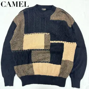 CAMEL Moore 카멜 니트 스웨터 패치워크 클레이지 일본제
