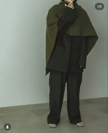 [ 미사용 ] digne throw shawl coat 카키