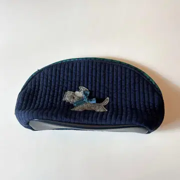 familiar 자수 파우치 네이비