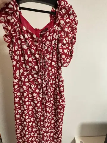 ROSY LUCE 꽃무늬 프릴 소매 롱 원피스