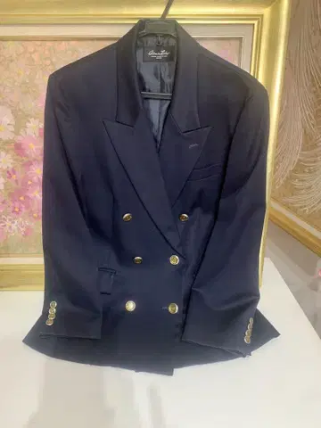 Claris Echo 네이비 더블 브레스트 자켓