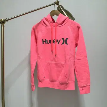 Hurley 하이라이트 형광 핑크 맨투맨 후드티 S 남성용