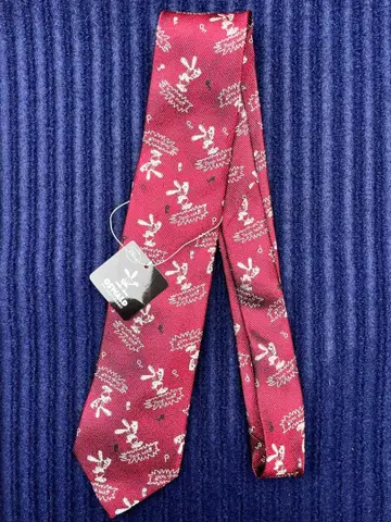 [ [ 미사용 ] ] Disney 오즈월드 토끼 실크 넥타이 버건디