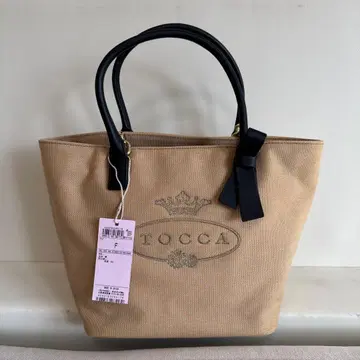 TOCCA 리본 베이지 토트백 F 사이즈 숄더 포함
