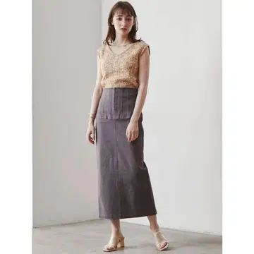 허리 스티치 타이트 스커트