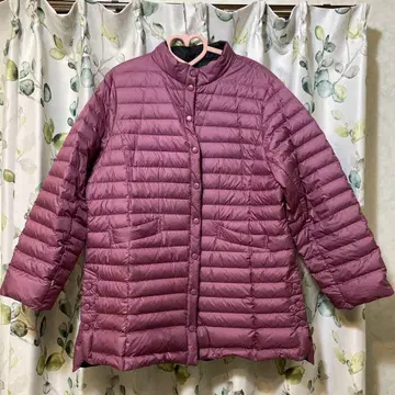 퍼플 다운 자켓 롱 기장