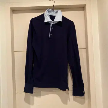 malo 네이비/라이트 블루 피케 셔츠 긴팔