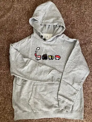 스시 디자인 그레이 후드티