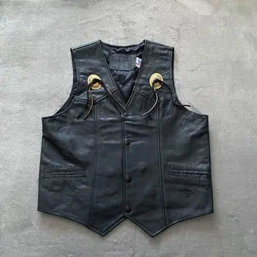 USA제 BRANDED GARMENTS 천연 가죽 가죽 베스트 콘초