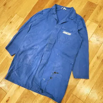 레어 FIAT 빈티지 워크 자켓 코트 롱 페이드 기업계