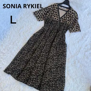 새상품급 SONIA RYKIEL 롱 원피스 벨로아 꽃무늬 카슈쿨