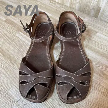 SAYA 사야 브라운 그레이 가죽 컴포트 슈즈 신발 23.5cm