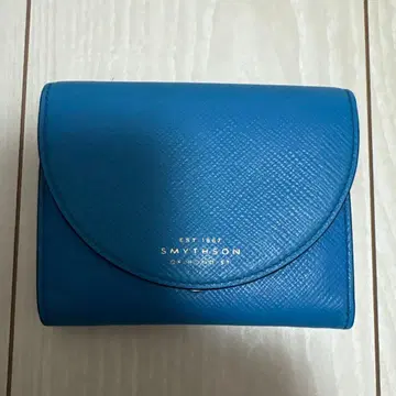 SMYTHSON 이단 접이식 지갑 블루