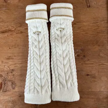 캘러웨이 골프 화이트 케이블 짜임 레그 워머