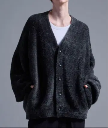 [ Loose ] 볼륨 슬리브 샤기 니트 가디건