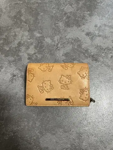 HELLO KITTY 헬로키티 소가죽 지갑 접이식 지갑 리얼 가죽