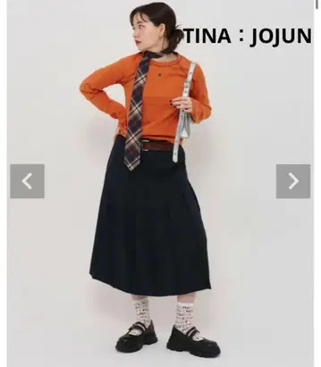 미디 기장 플리츠 스커트 TINA: JOJUN