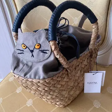 [ 미사용 새상품 ] HAYNI 고양이 모티브 바스켓백