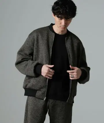 새상품 nano universe 리버서블 니트 플리스 ZIP 블루종 M