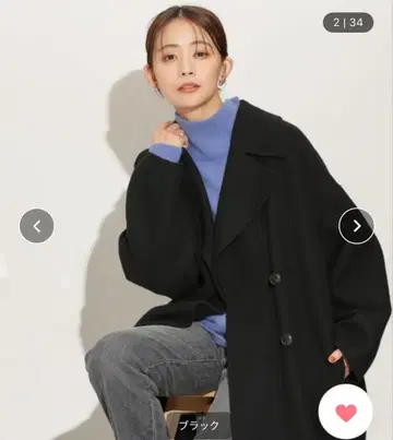 슈퍼 140 울 리버 미들 코트 블랙