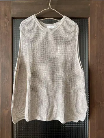 새상품급 카구레 베이지 코튼 린넨 베스트 어반 리서치