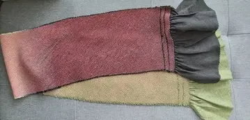 오비 장식 천 믹스 컬러 그린 블랙 핑크 짙은 녹색 쥐어짜기 그라데이션