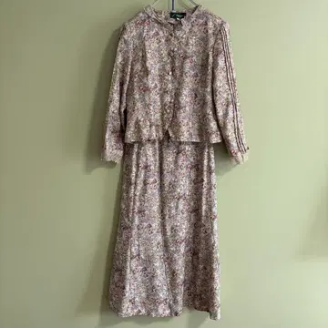 장미빛 생활 셋업 자켓 스커트 꽃무늬 화려한 패턴 L