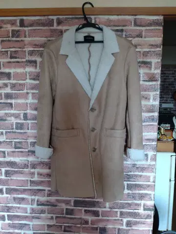 베이지 플리스 코트 L