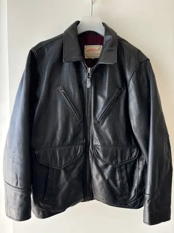 Cherokee 빈티지 블랙 가죽 자켓 Schott 스타일