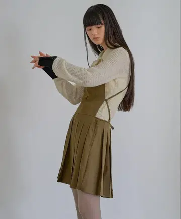 Abor Apron Pleated Mini Dress