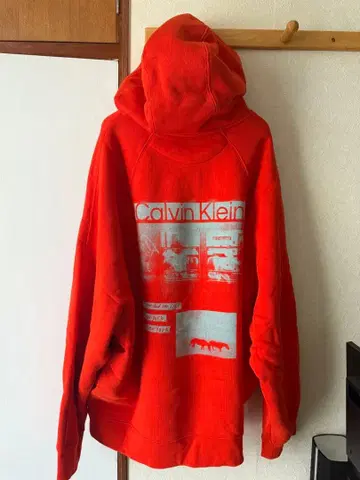 Calvin Klein 오버 사이즈 후드티 오렌지