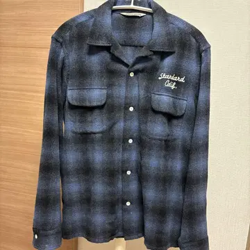 Standard Calif. 플란넬 셔츠 블랙/블루