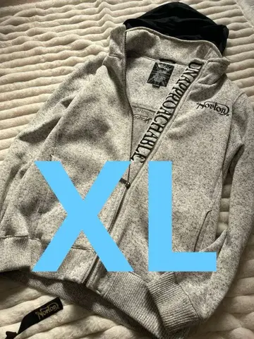 Norton 그레이 로고 자수 집업 후드티 XL 사이즈