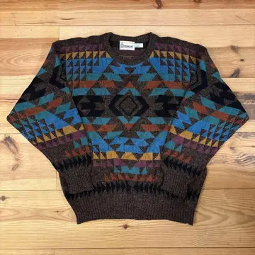 USA 제조 LONDON FOG 네이티브 무늬 스웨터 XL