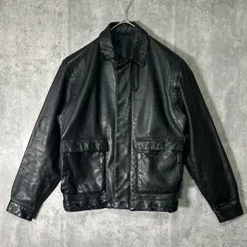 리얼 가죽 자켓 블랙 트래커 천연 가죽 짧은 기장 빈티지