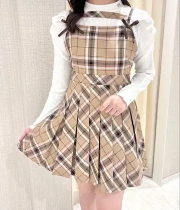 evelyn 체크 플리츠 원피스