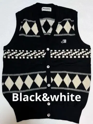 [ 새상품급 ] 2Black&White 블랙&화이트 니트 베스트 L