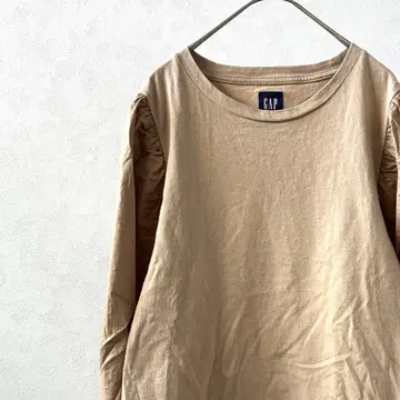 GAP 티셔츠 크루넥 블라우스 도킹 볼륨 소매 심플