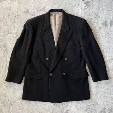 최고급 레어 90s 피에르 가르뎅 캐시미어 더블 테일러드 자켓 블랙